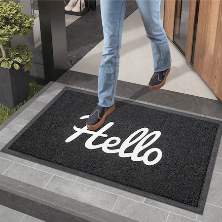 Dsv Standard Polypropylene fabric, natural rubber border and recycled PVC material, Black, White, 30 in W x 89001